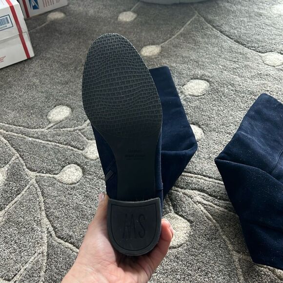 Stuart Weitzman “ALLJACK” Over the Knee Navy Suede Boot, Size 7.5 - Picture 8 of 9